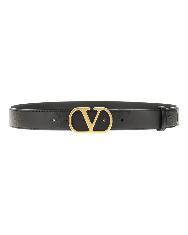Valentino Garavani V-logo buckle belt - Schwarz Schwarz