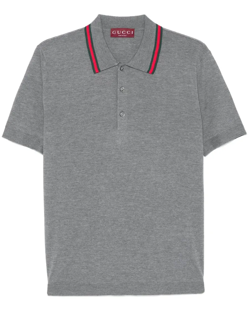 Gucci Poloshirt mit Webstreifen - Grau Grau