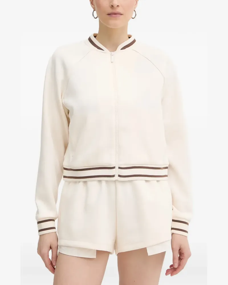 Armani Exchange Gestreifte Jacke mit Logo-Stickerei - Weiß Weiß