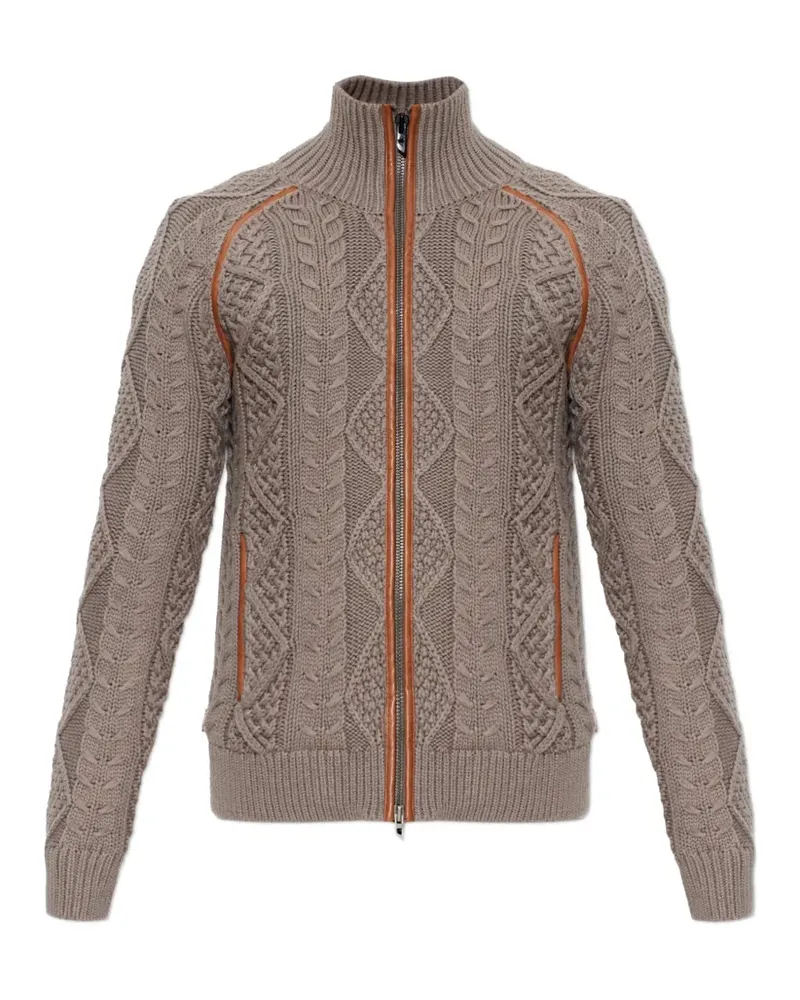 Diesel Cardigan mit Zopfmuster - Grau Grau