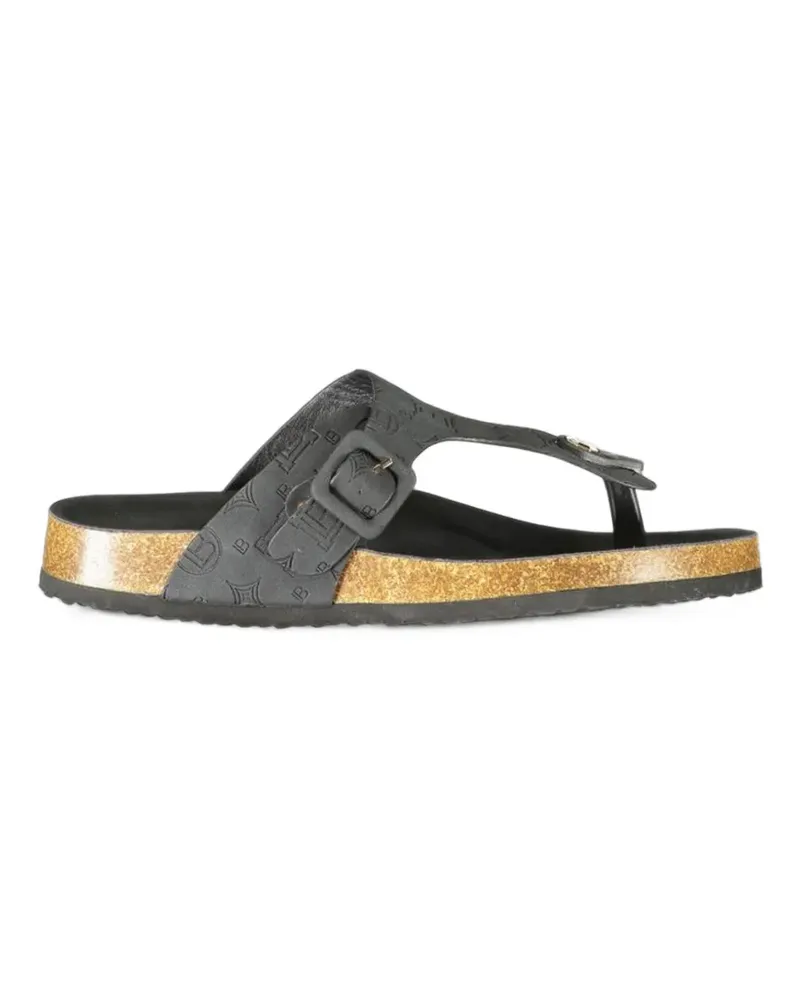 Laura Biagiotti monogram-embossed buckled sandals - Schwarz Schwarz