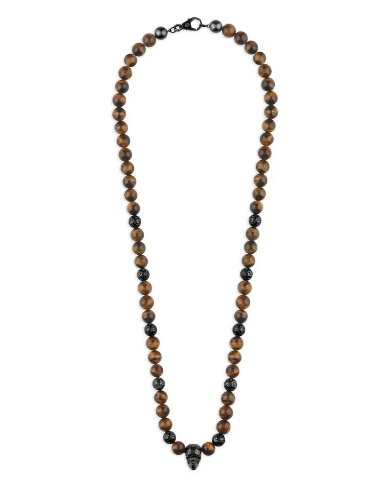 Philipp Plein Halskette mit Tigerauge - Braun Braun