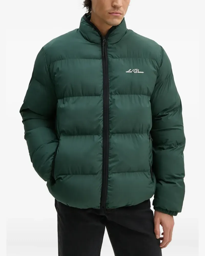 LES DEUX logo-embroidered padded jacket - Grün Grün