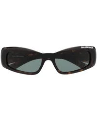 Balenciaga Sonnenbrille mit Logo-Print Braun