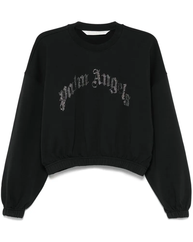 Palm Angels Sweatshirt mit abgerundetem Logo - Schwarz Schwarz