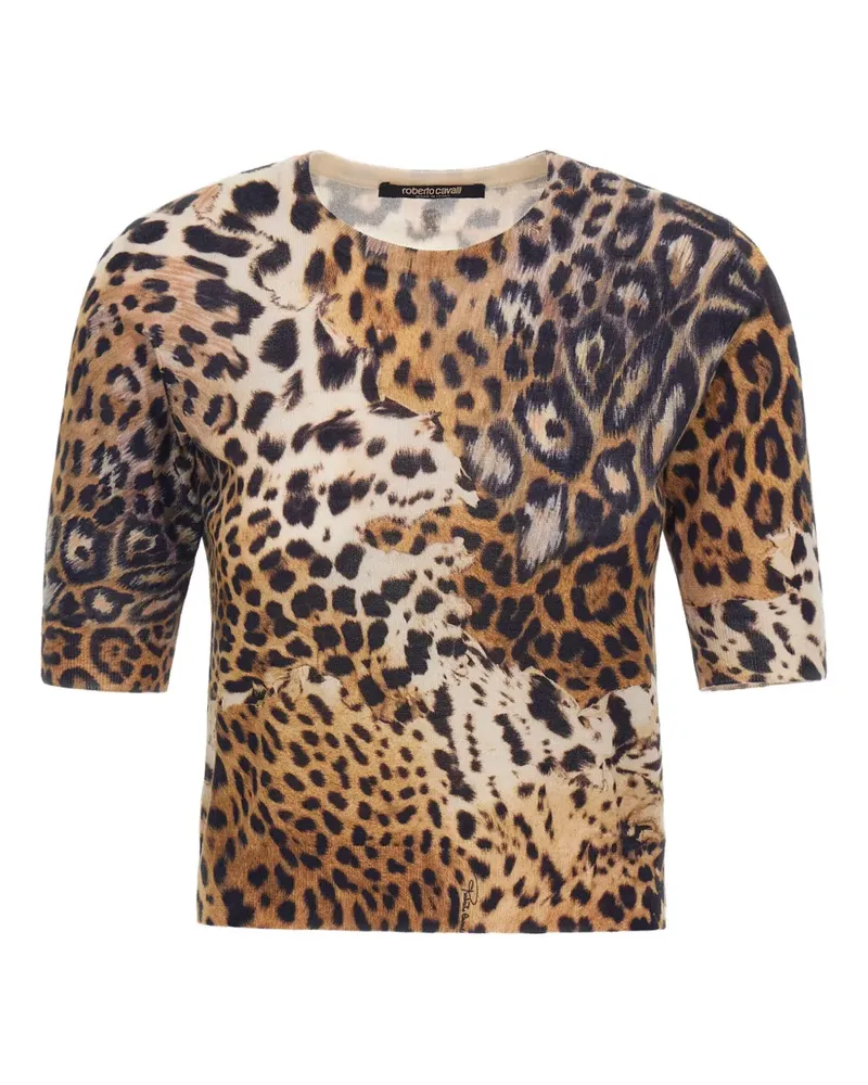 Roberto Cavalli T-Shirt mit Leopard-Print - Braun Braun