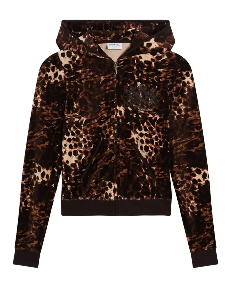Juicy Couture Kapuzenjacke mit Leopardenprint und Puffärmeln - Braun Braun