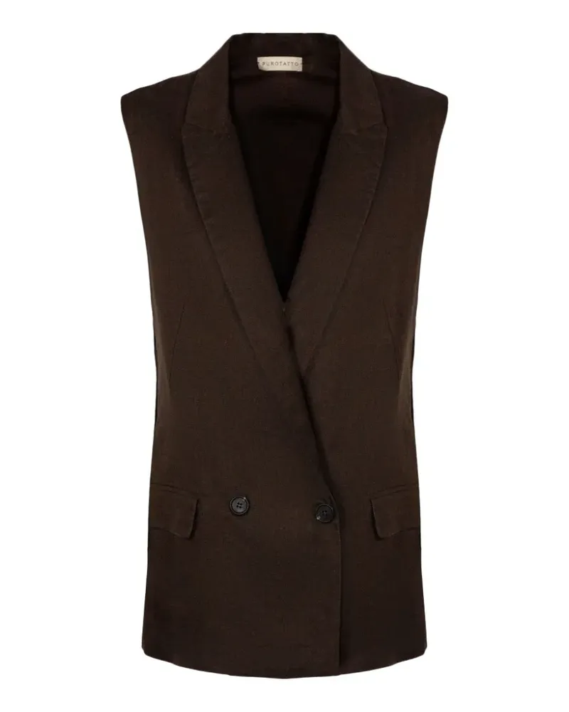 Purotatto linen vest - Braun Braun