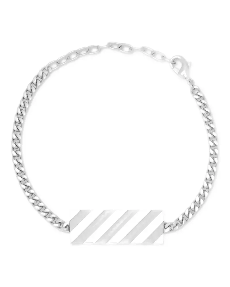 OFF-WHITE diagonal engraved bracelet - Silber Silber
