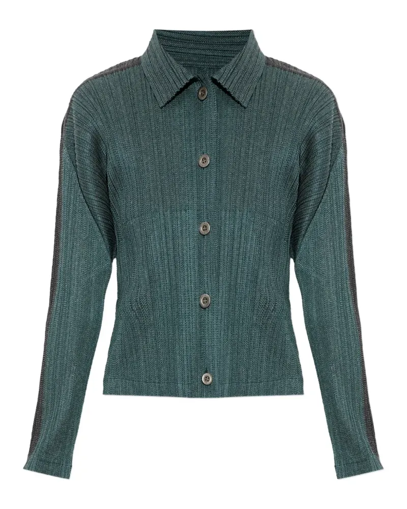 Issey Miyake pleated cardigan - Grün Grün