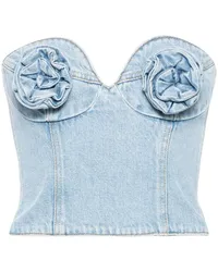 Magda Butrym Jeans-Corsage mit Blumenapplikation Blau