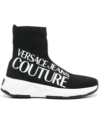 Versace Jeans Sock-Sneakers mit Logo-Print Schwarz