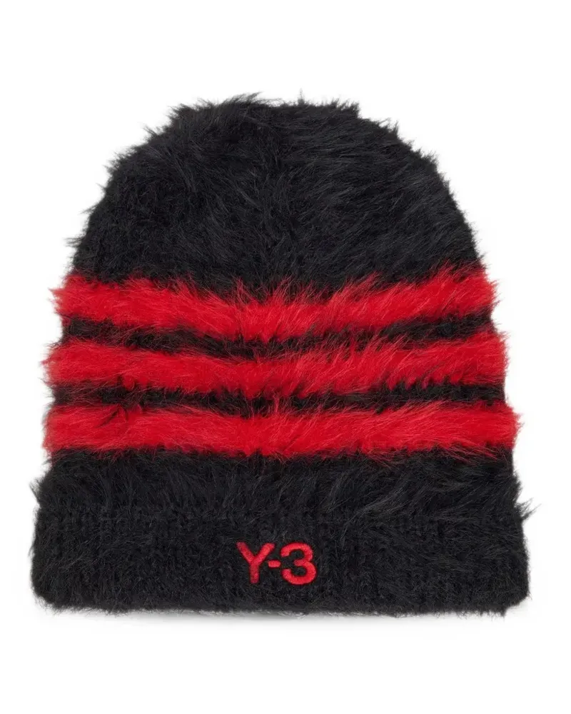 Y-3 Beanie mit 3 Streifen - Schwarz Schwarz