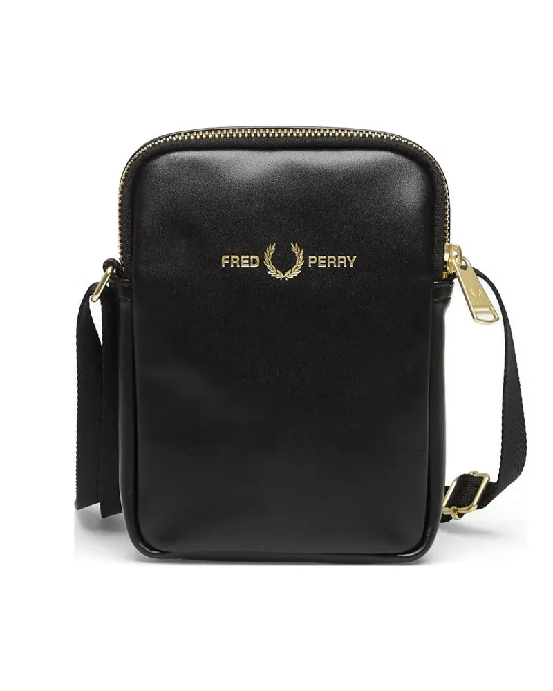Fred Perry Laurel Wreath leather side bag - Schwarz Schwarz