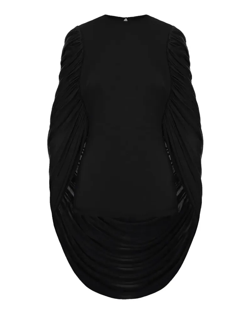 Seen Users Drapierte Angel Bluse - Schwarz Schwarz