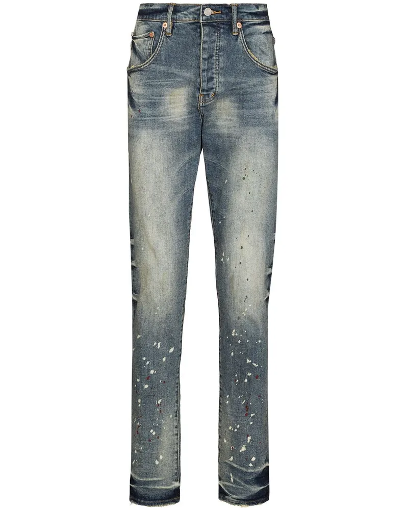 PURPLE BRAND Vintage Spotted Tapered-Jeans Blau