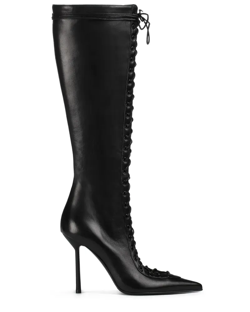 Le Silla Spitze Colette Schnürstiefel 100mm - Schwarz Schwarz