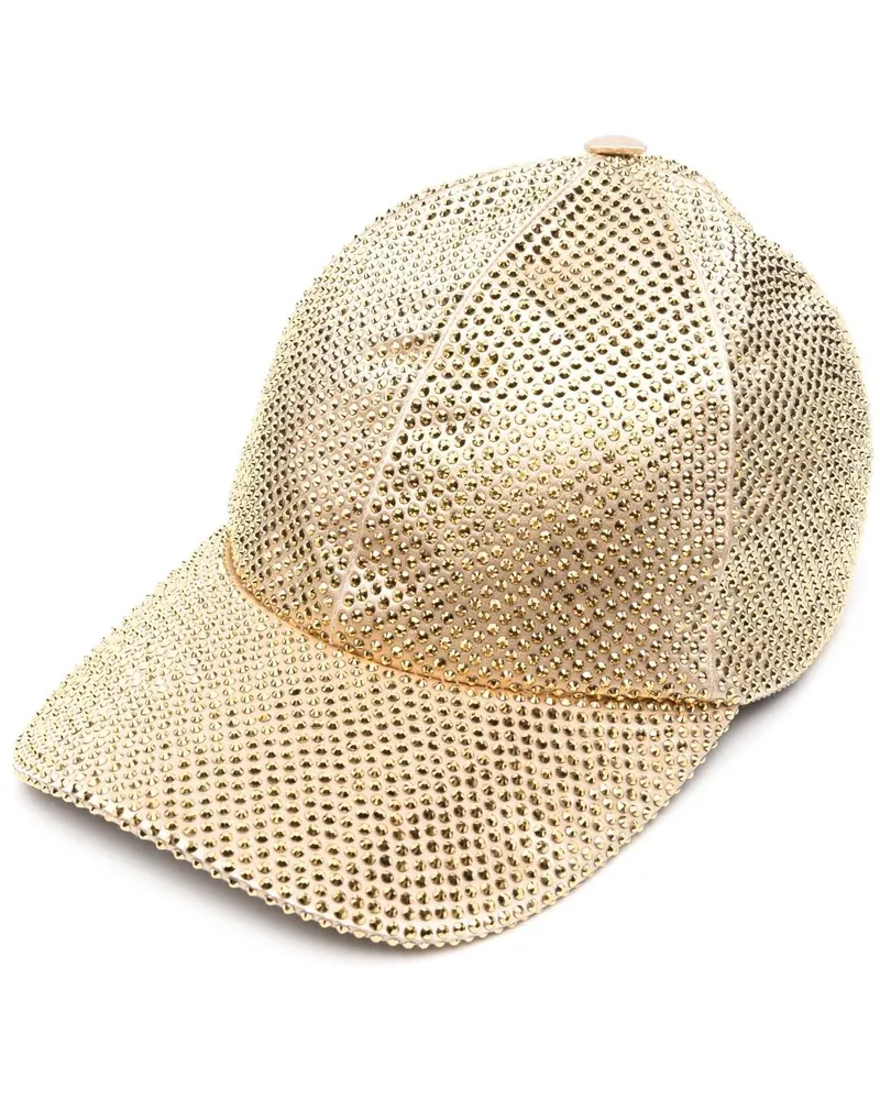 Prada Satin-Baseballkappe mit Kristallen - Gold Gold