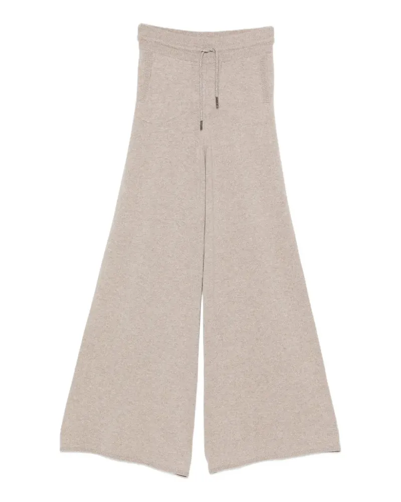 PANICALE Cashmere Palazzohose mit Kordelzug - Nude Nude
