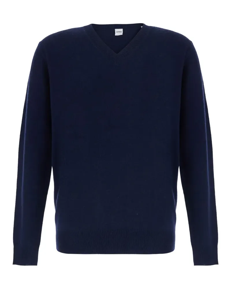 ASPESI Pullover mit V-Ausschnitt - Blau Blau