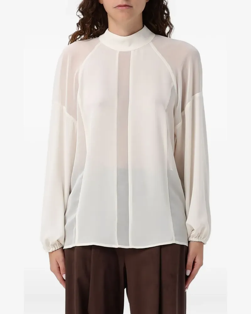 Hanita Top mit semi-transparentem Einsatz - Nude Nude