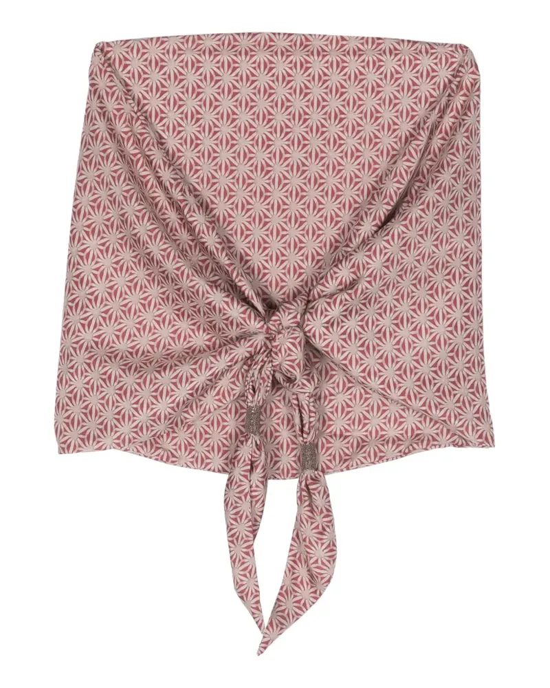 Brunello Cucinelli Seidenschal mit Blumen-Print - Nude Nude