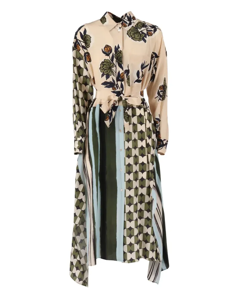 Max Mara Passo floral-print asymmetric dress - Nude Nude