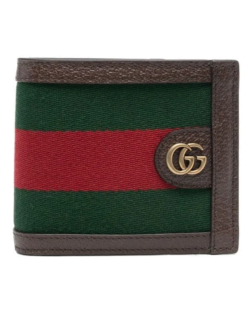 Gucci Portemonnaie mit Webstreifen Grün