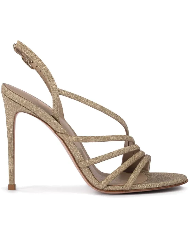 Le Silla Scarlet Sandalen in Glitter-Optik 105mm - Gold Gold