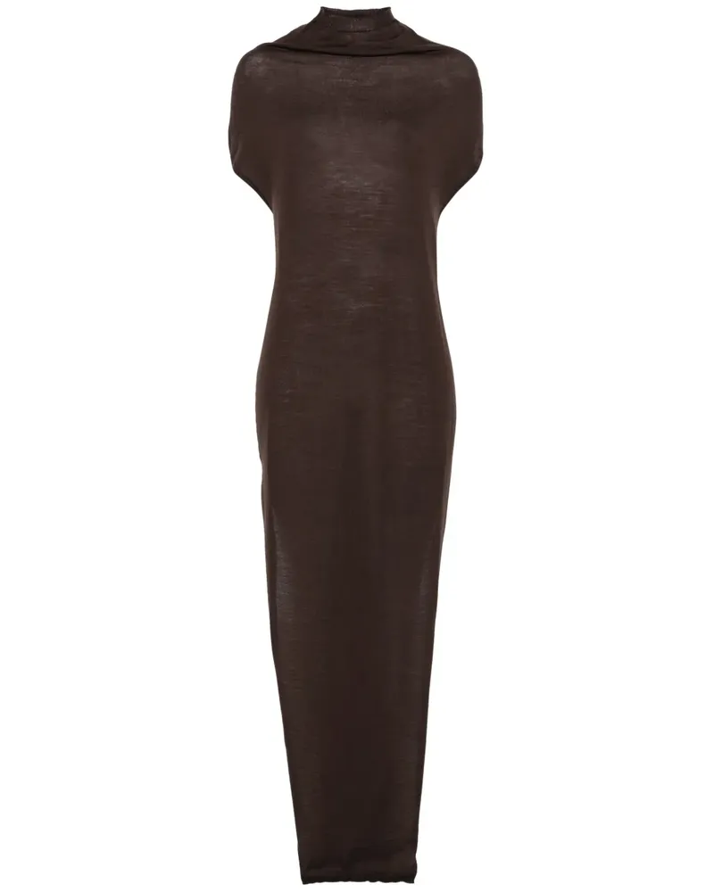 Rick Owens Fein gestricktes Maxikleid - Braun Braun