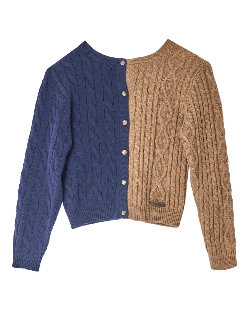 Moschino Inverso Cardigan mit Zopfmuster - Blau Blau