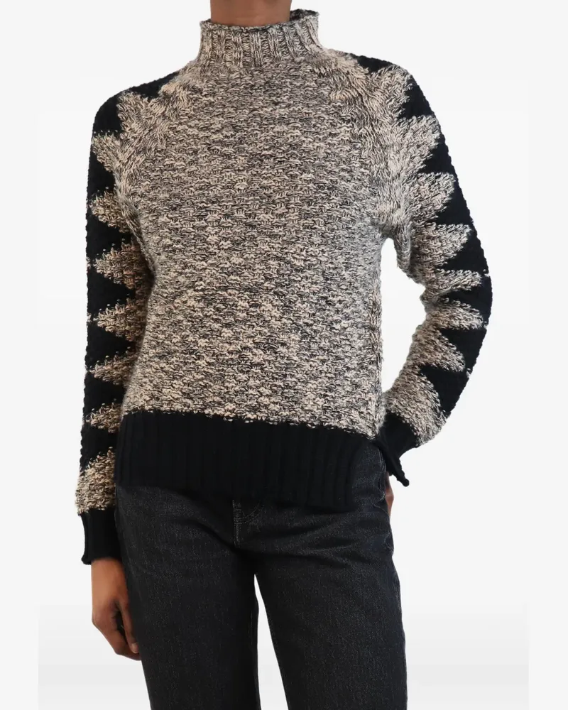 Victoria Beckham intarsia mock-neck sweater - Nude Nude