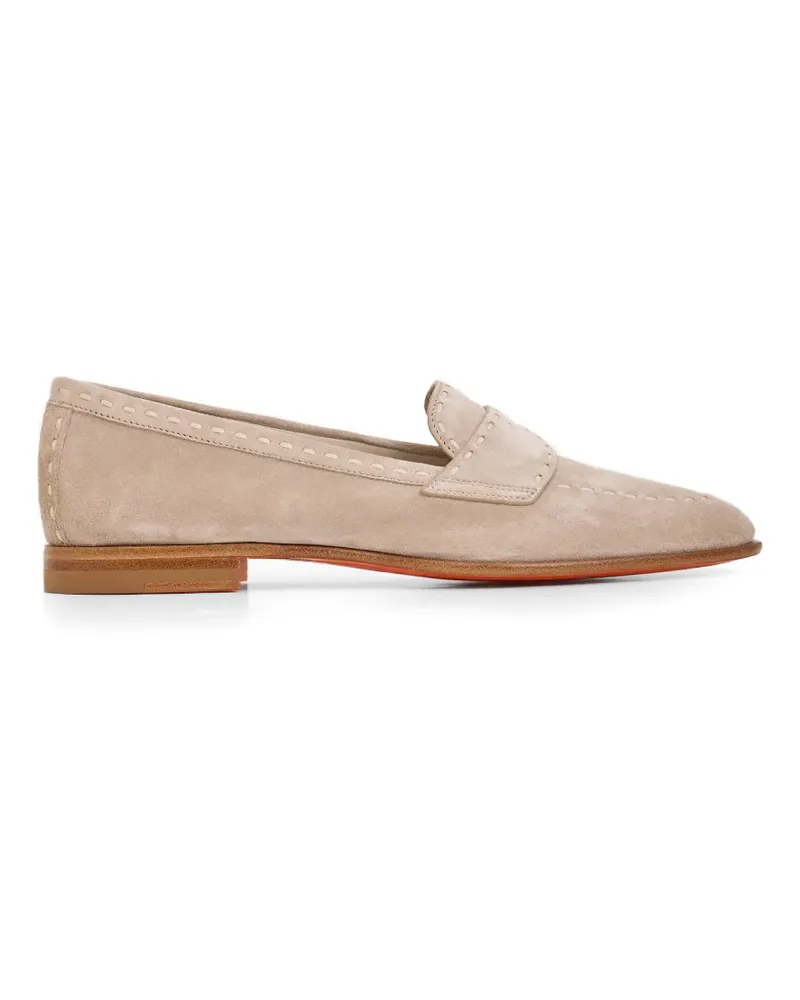 Santoni Loafer mit Ziernaht - Nude Nude