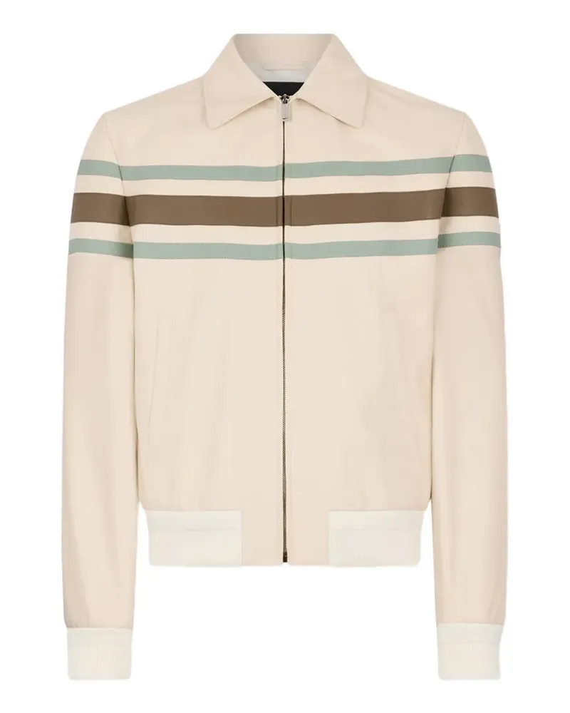 Dsquared2 Preppy striped leather jacket - Nude Nude