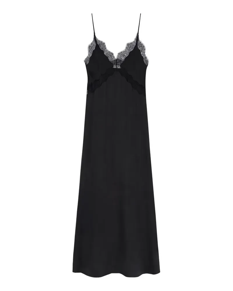 Anine Bing lace-trim V-neck maxi dress - Schwarz Schwarz
