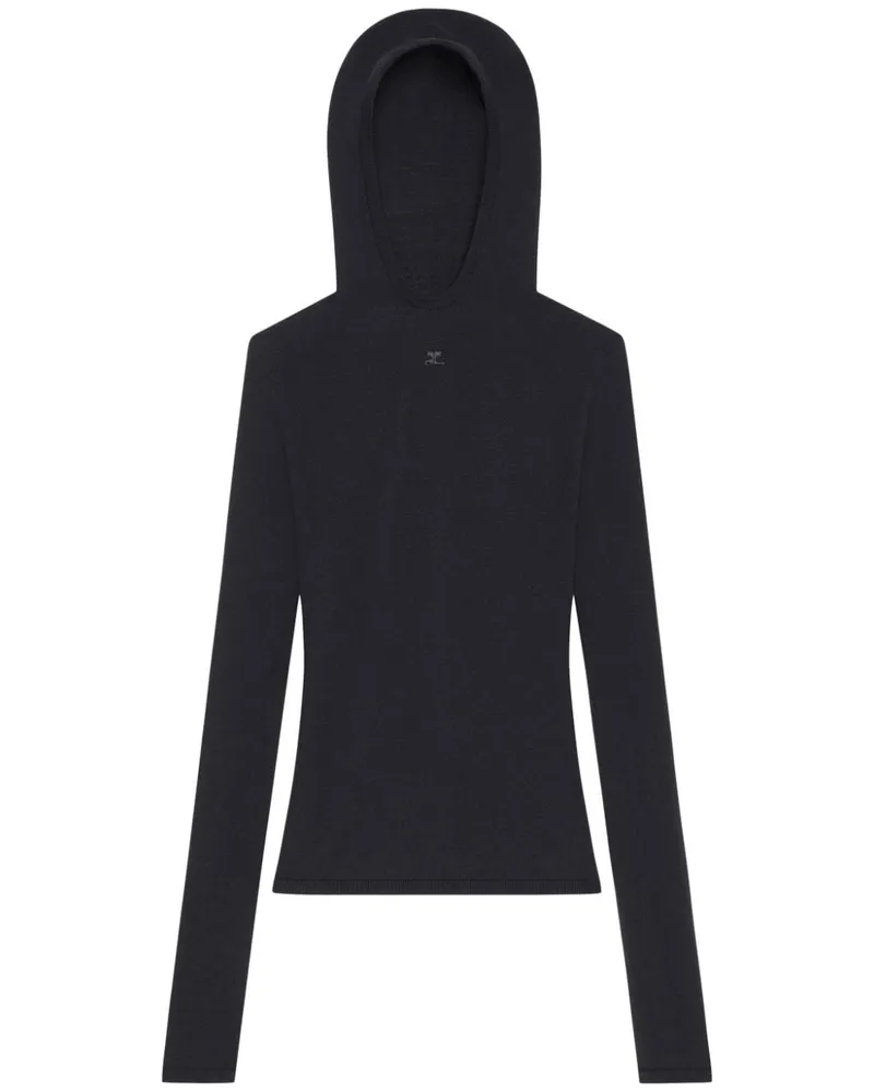 Courrèges Gestricktes Kapuzenoberteil - Schwarz Schwarz