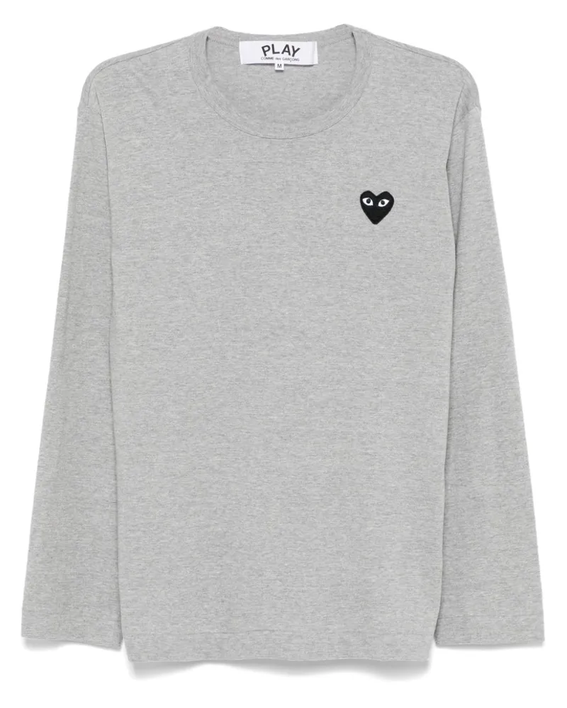 Comme des Garçons T-Shirt mit Herz-Patch - Grau Grau
