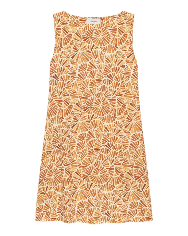 Maliparmi Shell printed flared dress - Orange Orange