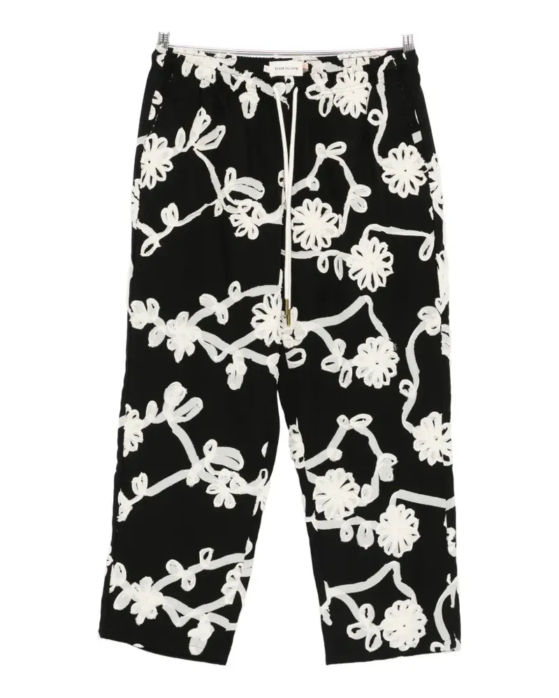 Honor The Gift embroidered drawstring trousers - Schwarz Schwarz