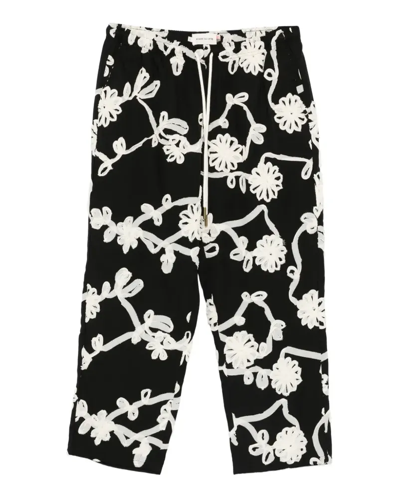 Honor The Gift embroidered drawstring trousers - Schwarz Schwarz