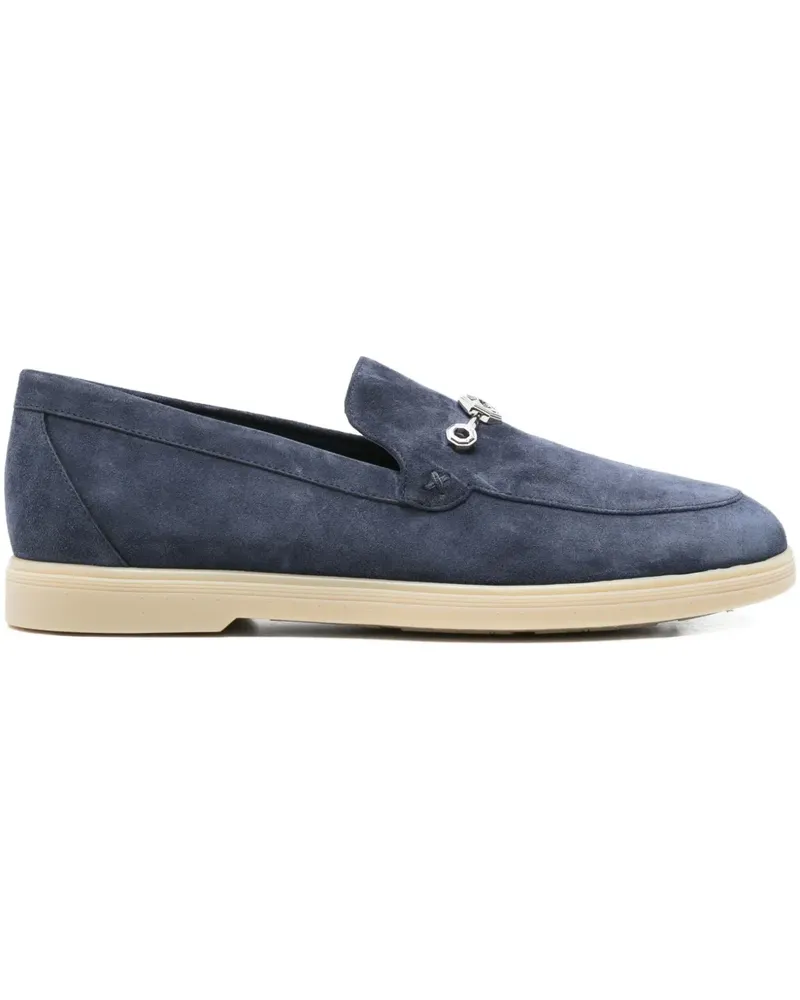 Stefano Ricci Loafer aus Wildleder mit Kettendetail - Blau Blau