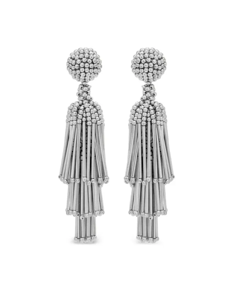 Oscar de la Renta Perlenohrringe mit Quaste - Silber Silber