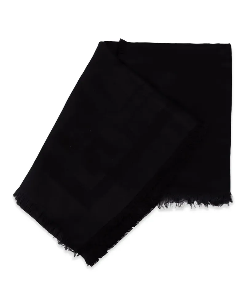 Elisabetta Franchi logo-jacquard frayed scarf - Schwarz Schwarz