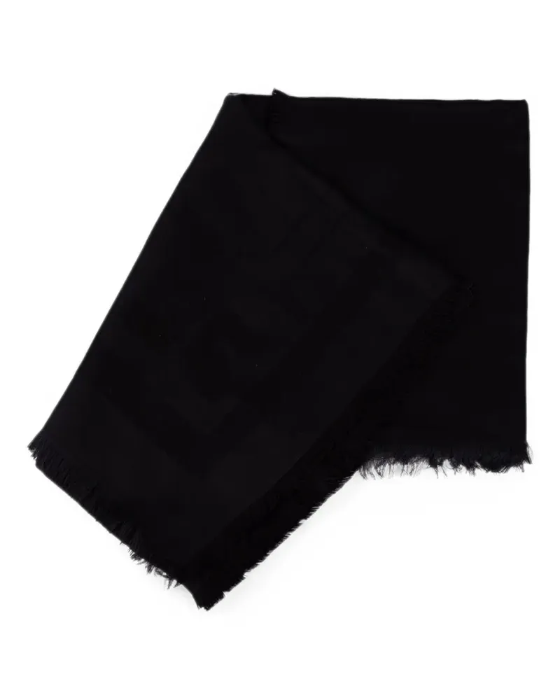 Elisabetta Franchi logo-jacquard frayed scarf - Schwarz Schwarz