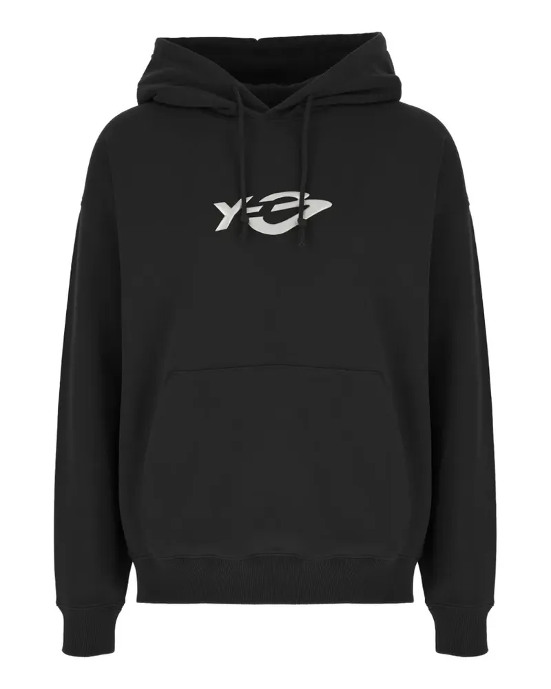 adidas logo-print drawstring hoodie - Schwarz Schwarz