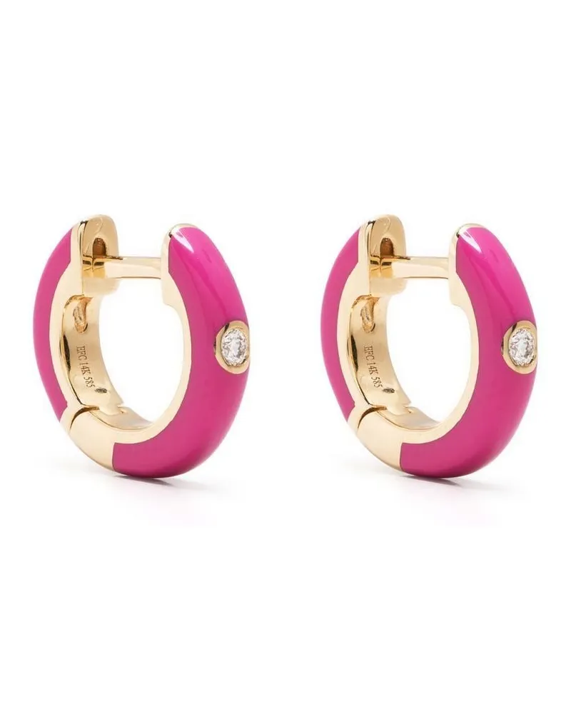 EF Collection 14kt Gelbgoldcreolen mit Diamant Gold