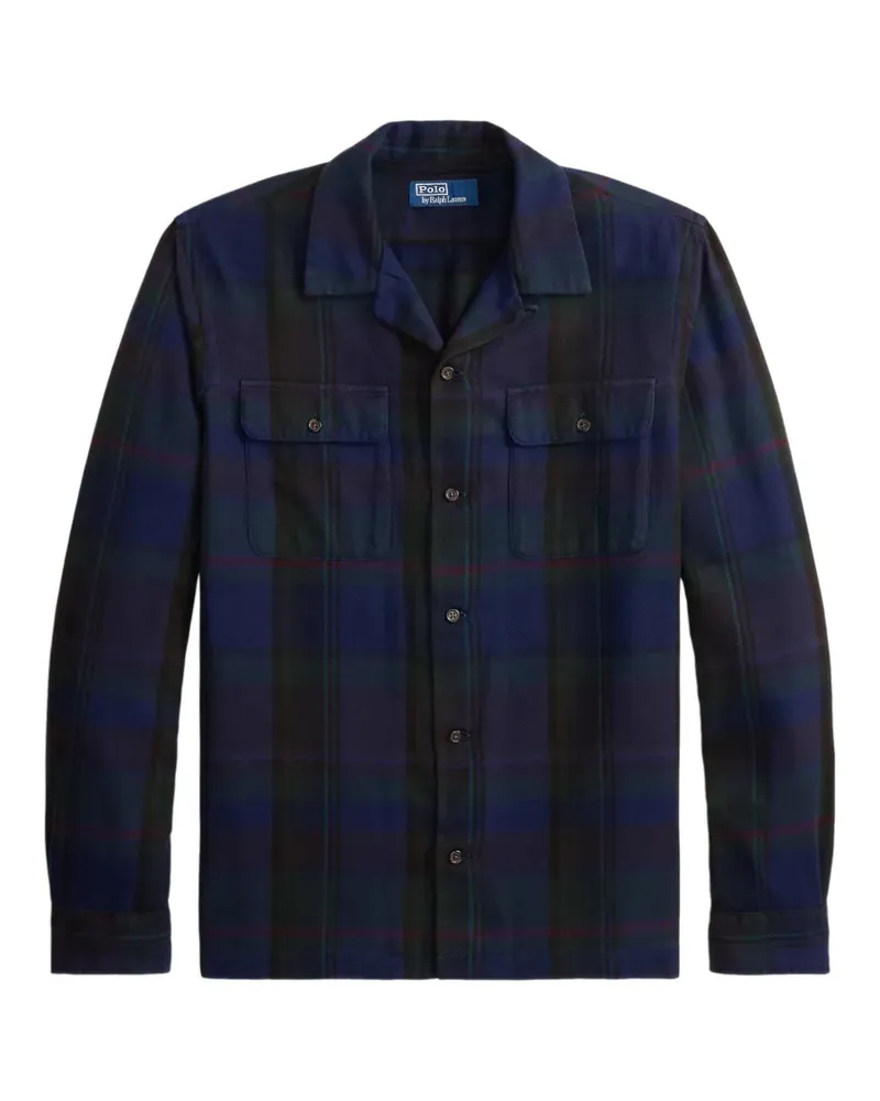 Ralph Lauren Kariertes Hemd mit Ellenbogen-Patch - Blau Blau