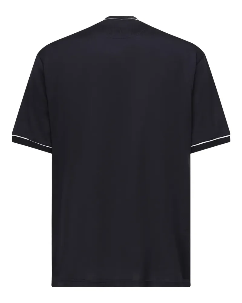 Eleventy T-Shirt mit Kontrastdetails - Blau Blau