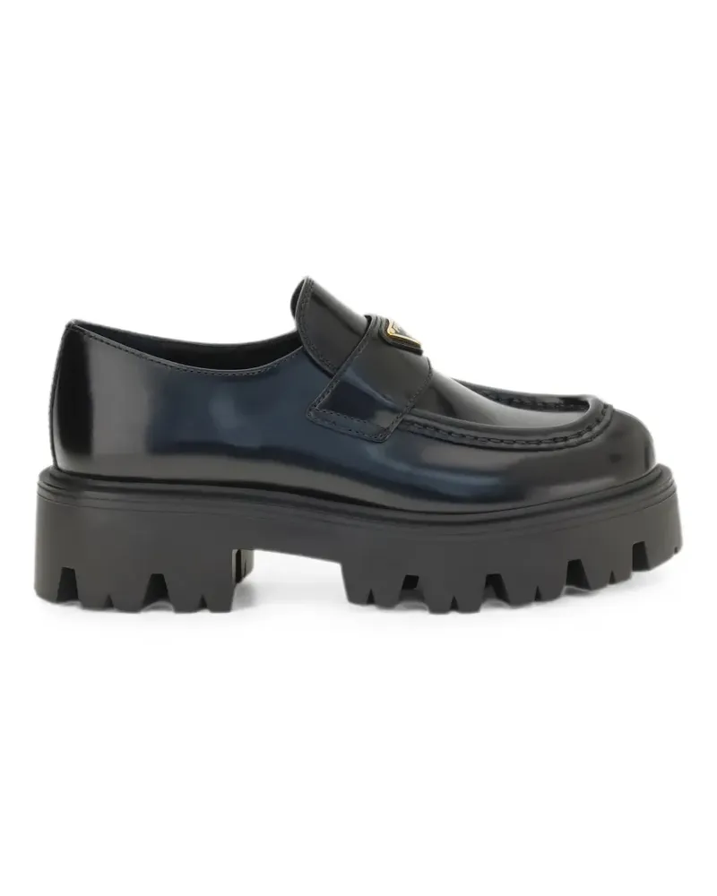 Prada logo-plaque chunky-sole loafers - Schwarz Schwarz