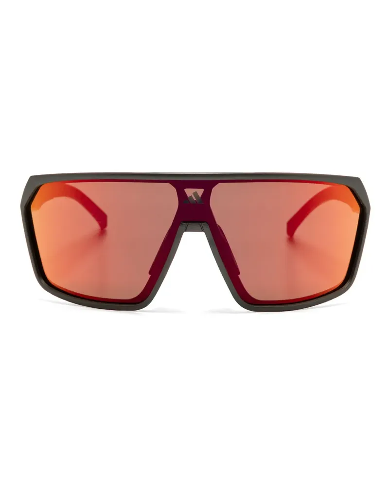 adidas Sonnenbrille mit Shield-Gestell - Grün Grün